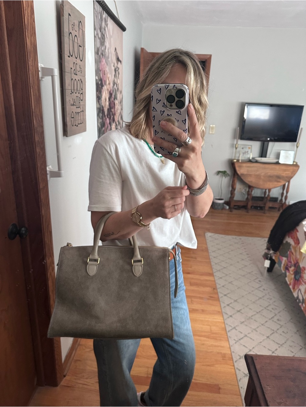 Clare V. Structured Suede Sandrine Bag